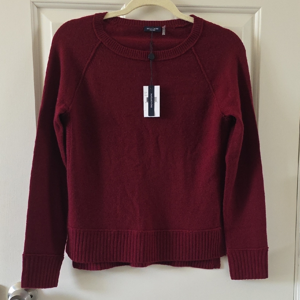 Magaschoni Deep Red Crew Neck Sweater